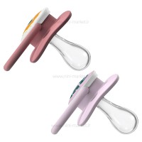 پستانک دو عددی درب دار بادامی 0-6 ماه طرح دار دکتر براون Dr.brown