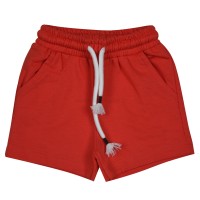 تیشرت شورت پسرانه طرح قایق رنگ قرمز Raboo