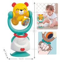 جغجغه صندلی غذا طرح خرس رنگ زرد هولی تویز Huile toys
