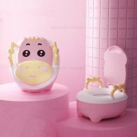 لگن آموزشی طرح گاو شاخدار رنگ صورتی برند خارجی