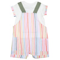 پیشبندی شورتی اسپرت طرح راه راه رنگ سفید Indigo