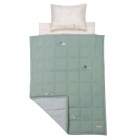 سه تیکه خواب کنار مادری طرح مرغابی موسلین رنگ سبز ایسیز