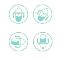 لیوان نی دار دسته دار طرح انار 300 میل رنگ سرمه ای-آبی Yasi Care