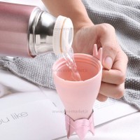 فلاسک استیل 350 میل مدل تاج بدون جعبه رنگ صورتی هلو دریم Hello Dream