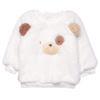 بلوز شلوار پسرانه طرح خرس رنگ شیری کرم پاپو Papo