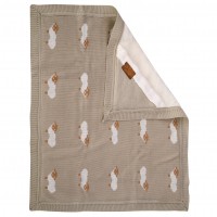 پتو بافت کلاه دار طرح ماشین رنگ کرم لیزا lisa