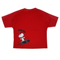 تیشرت شورت پسرانه طرح اسنوپی رنگ قرمز Raboo