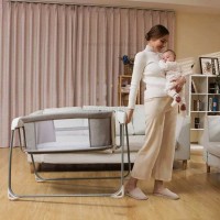 گهواره برقي و تخت کنار مادر رنگ طوسي ماستلا Mastela