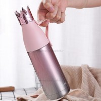 فلاسک استیل 350 میل مدل تاج بدون جعبه رنگ صورتی هلو دریم Hello Dream