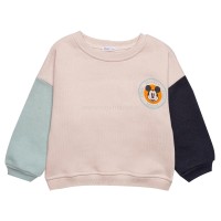 بلوز شلوار پسرانه طرح میکی موس رنگ کرم سبز پاپو Papo