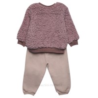 بلوز شلوار پسرانه اسپرت طرح خرس رنگ شکلاتی قهوه ای پاپو Papo