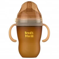 شیشه شیر تمام سیلیکون 240 میل دسته دار برث می Breath Mee