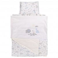 سرویس خواب مسافرتی2 کاره طرح حیوانات رنگ آبی ایسیز isiz