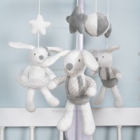 آويز بالای تخت طرح خرگوش سفید طوسی یانیک تویز Yanic Toys