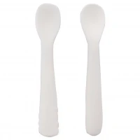 ست قاشق دو عددی سیلیکونی رنگ سفید هی اور شی heorshe