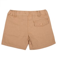 شورت کتان اسپرت طرح خرس خاکی پاپو papo