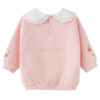 بلوز تک دخترانه یقه دار  رنگ سفید صورتی ایندیگو Indigo