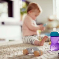 لیوان آبمیوه خوری سوپاپدار بنفش 300 میل اونت Avent