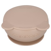 کاسه درب دار سیلیکونی رنگ کرم مینیک اوی اوی Minik Oioi