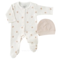 سرویس 13 تیکه طرح کوکی رنگ کرم نیلی